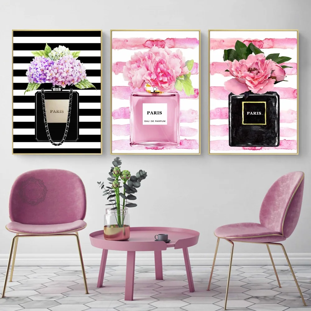 Акварель в виде большого цветка духи Современная Картина на холсте Nordic Плакаты и