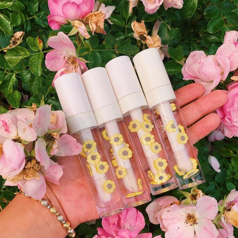 

Flower Tasty Lip gloss Transparent Many Kinds Scented Lip Gloss Clear Rose Lip Balm Liquid Lipstick Moisturizing Plumper Lip Oil