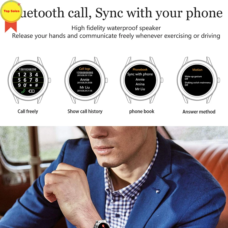 

high quality IP68 Waterproof smartwatch Men Phone Call Dial ECG PPG Full Round Touch Screen Smartwatch for xiaomi Android IOS