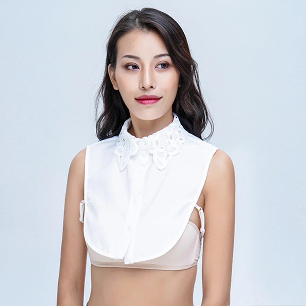 Женский накладной воротник съемное однотонное ожерелье с лацканами рубашка