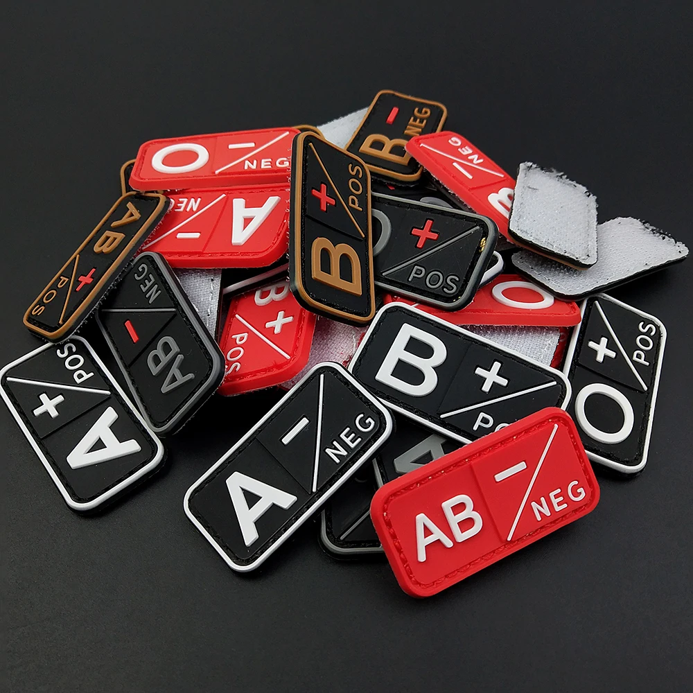 1 шт. положительные нашивки типа крови липучка для одежды ПВХ резиновые значки