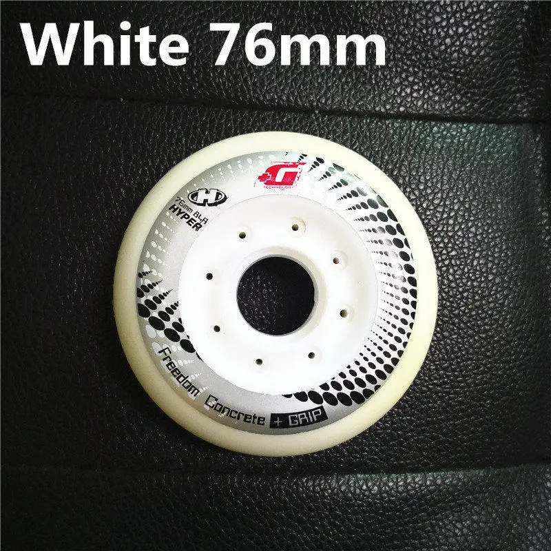 White 76mm 8 шт. Hyper+ G GRIP бетонные Встроенные роликовые коньки колеса, 84A FSK слалом торможения для SEBA HL High WFSC Powerslide RB колеса - Цвет: White 76mm