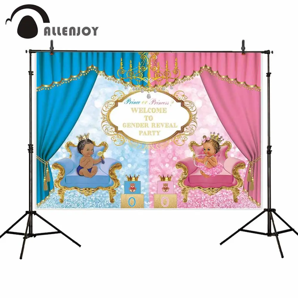 Allenjoy Boy Prince Banner Baby Shower Gender Reveal Curtain Party Backdrop Birthday Kid Girl Event Newborn Decor Photozone | Дом и сад
