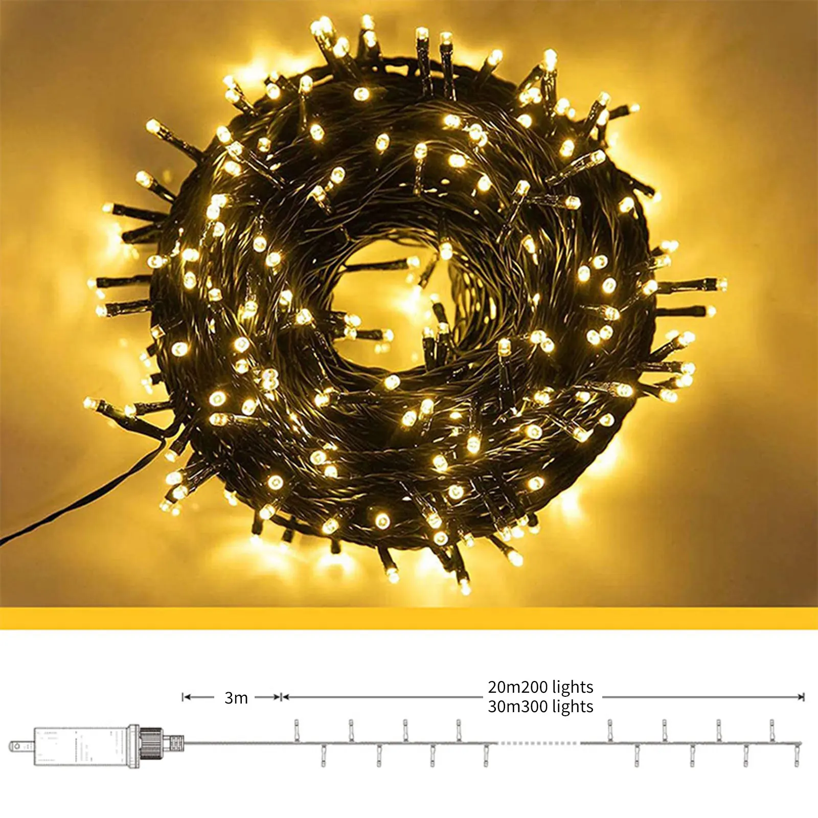 

Светодиодная Водонепроницаемая гирлянда с медной проволокой, 8 режимов, меняющие цвета, Декоративная гирлянда для дома, спальни