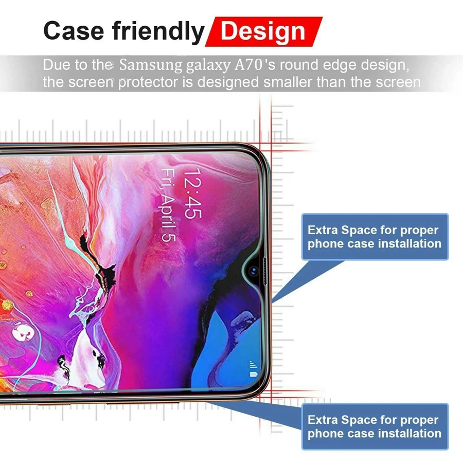 2pcs protective glass on samsung galaxy a40 a50 a70 a10 a20 a30 a80 a90 screen protector for samsung a51 a71tempered glass free global shipping