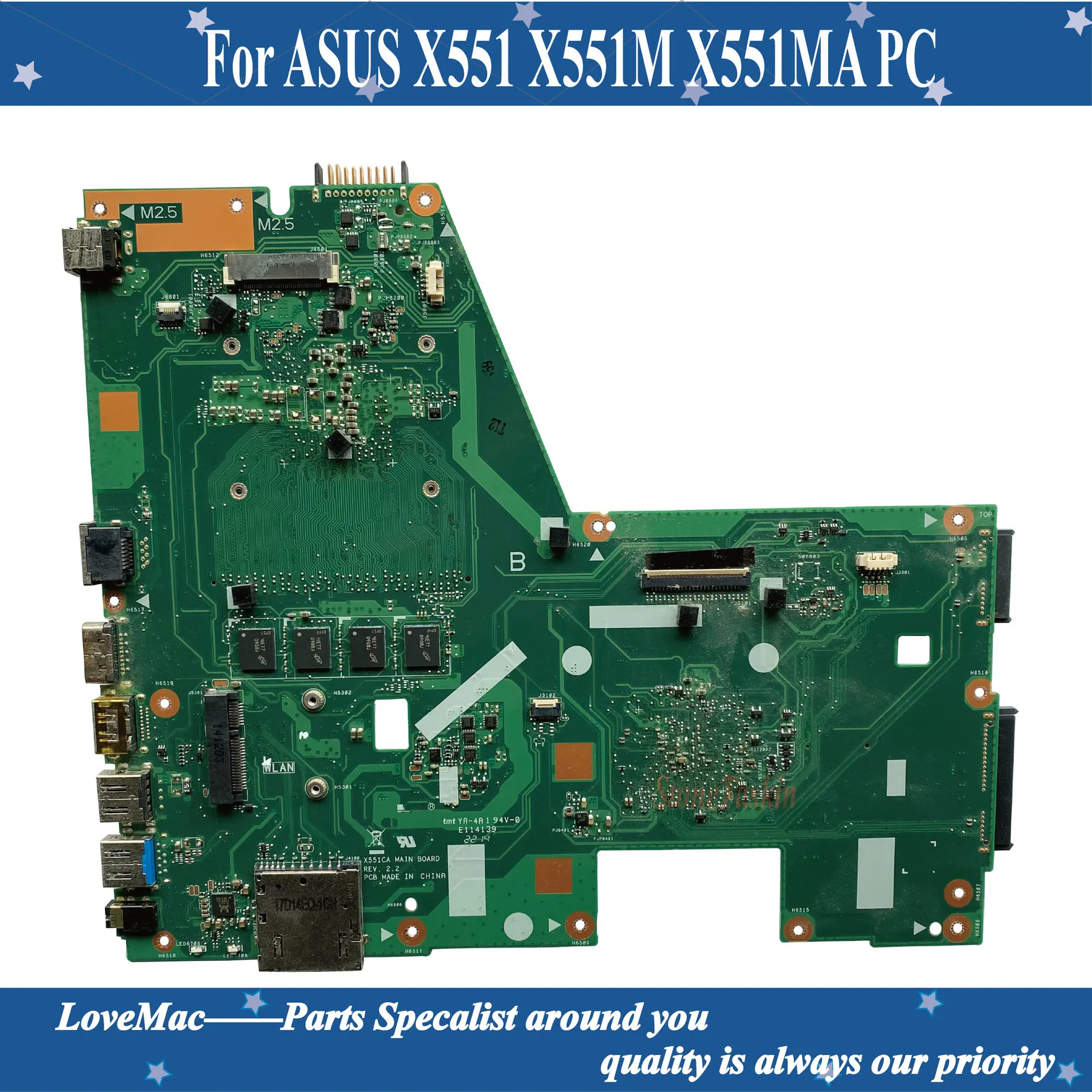 Высокое качество X551CA для ASUS X551 X551M X551MA PC материнская плата ноутбука SR0N9 I3-3217U 100%