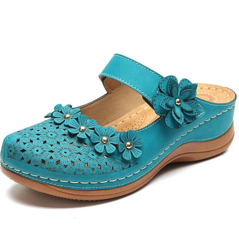 Новинка Женские сандалии на плоской подошве Для женщин Открытые цветы в стиле