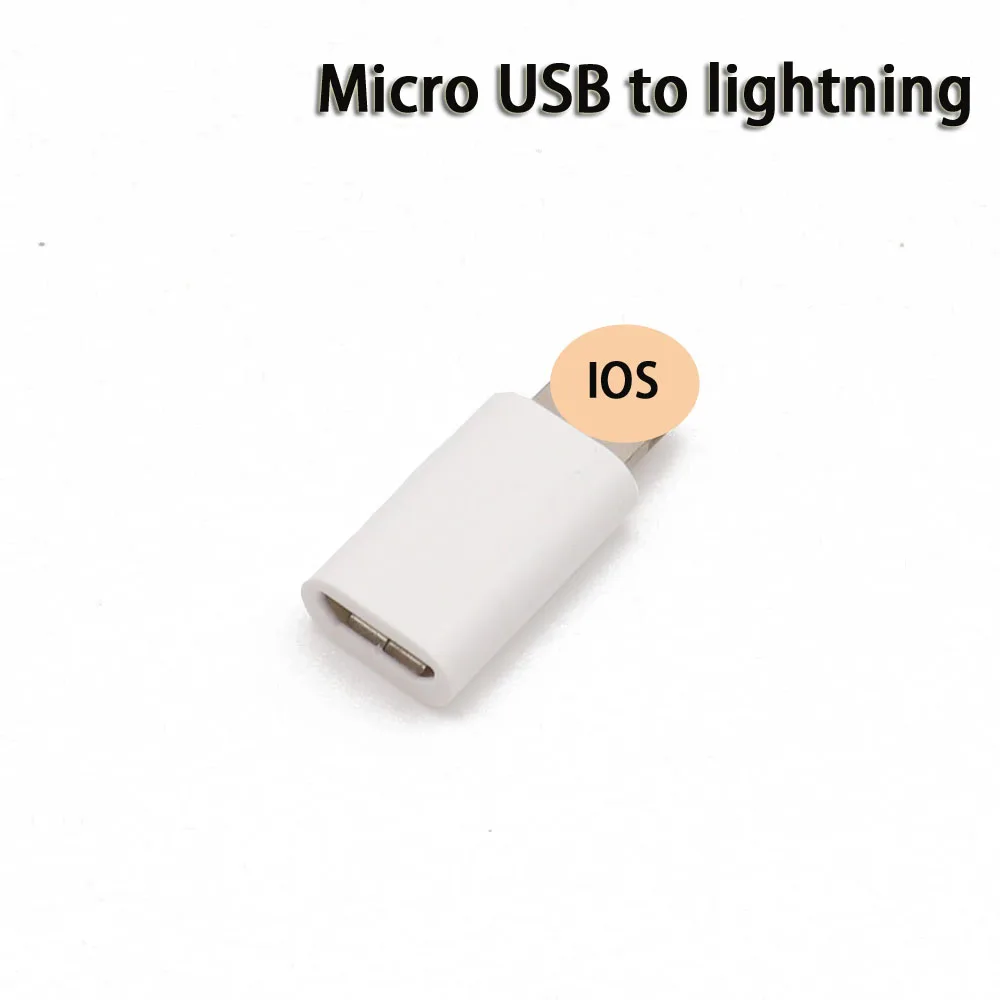A TYPE C или Micro USB кабель для 8 Pin адаптер для iPhone 8 7 6 6S 5 5S 5C SE X для ipad конвертер зарядное устройство Женский адаптер для iPhone - Цвет: A