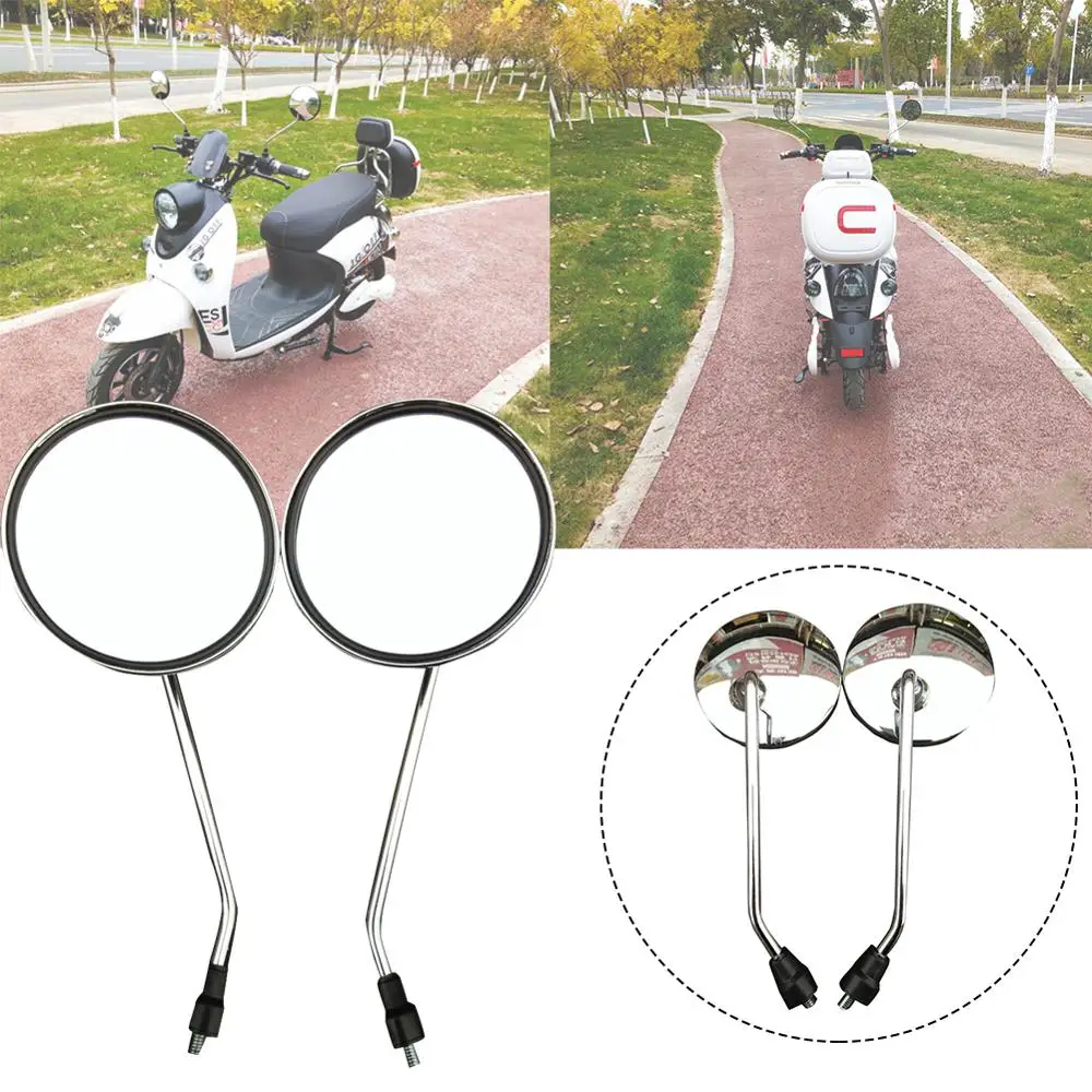 

1 Pair Universal Motorcycle Modified Rear View Mirror Motorbike Modification Parts Retro Decorative Mirror 8 mm Silver