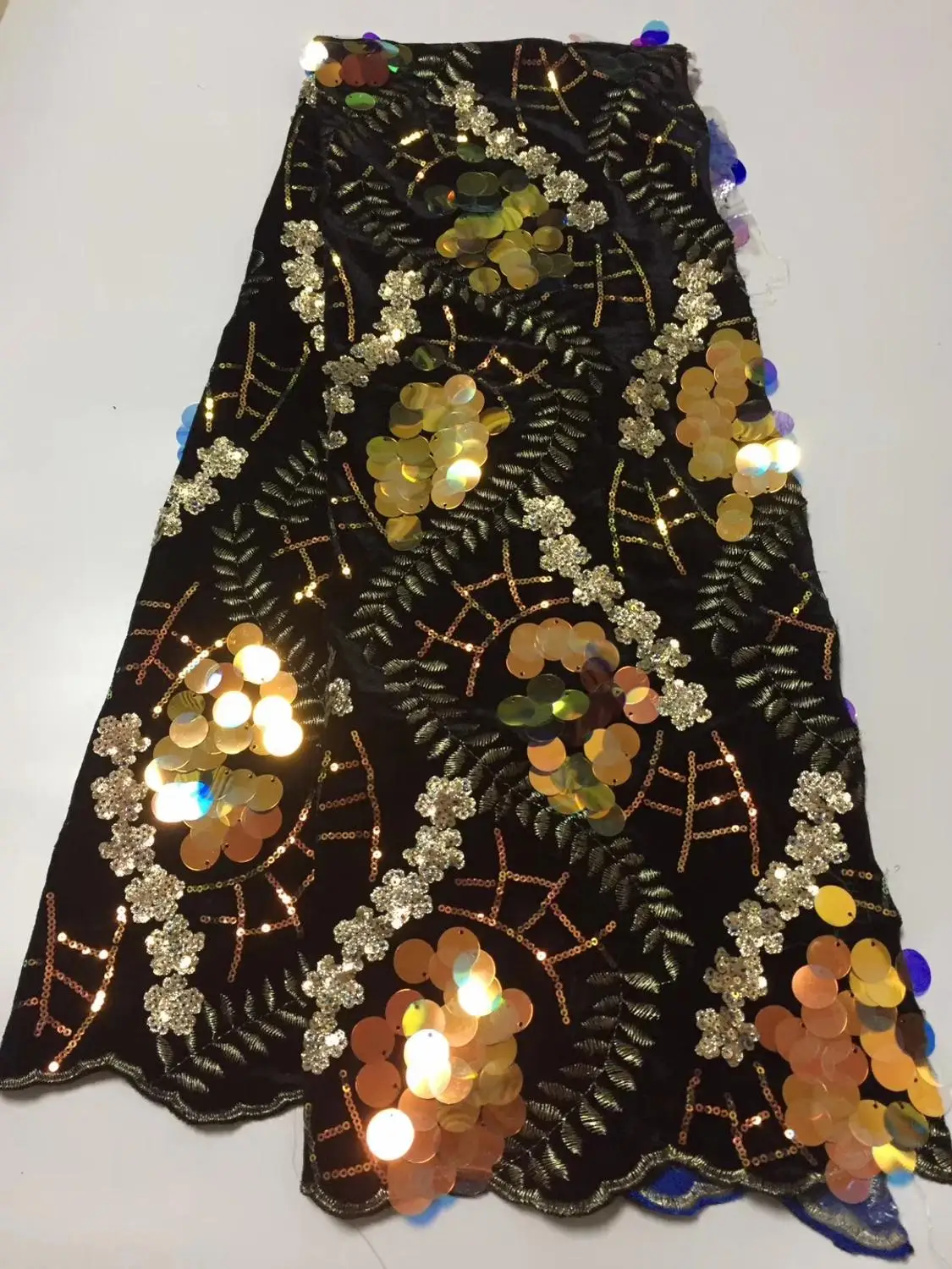 Новинка 2019 бархатная кружевная ткань с блестками французская нигерийская