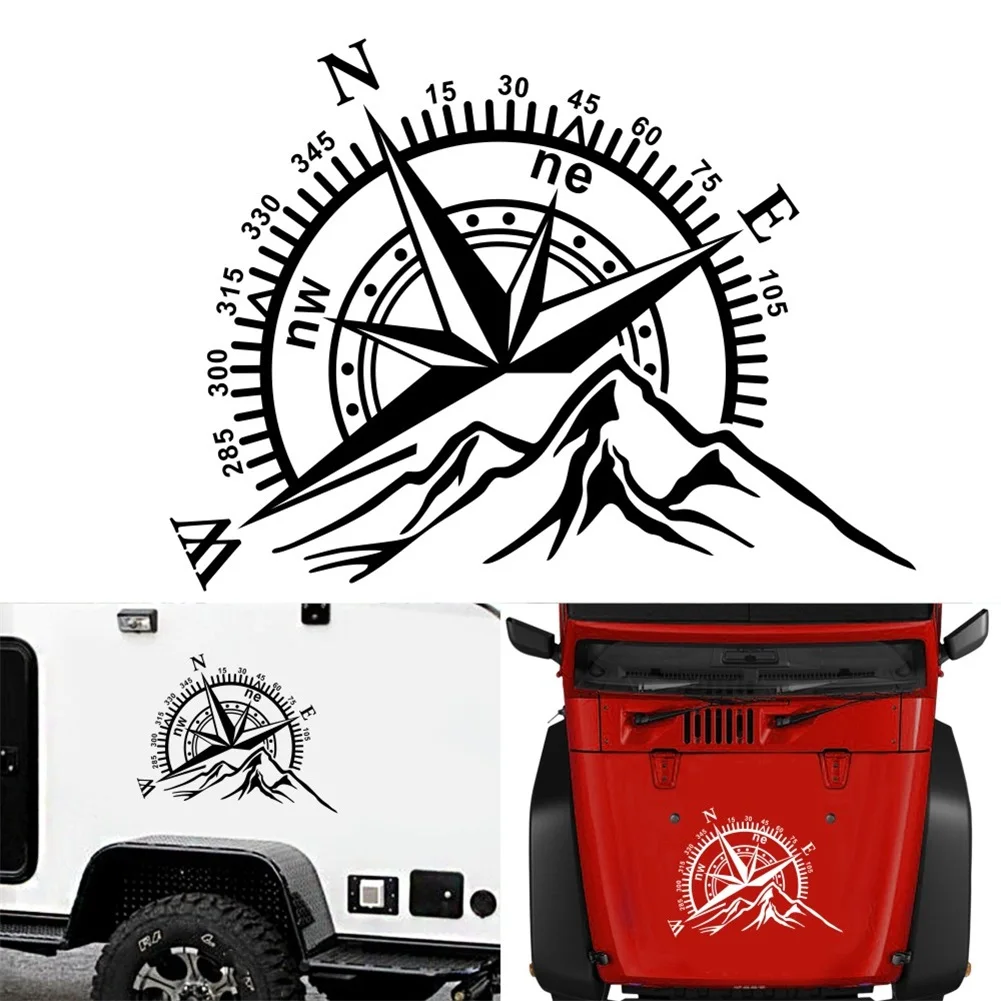 

SALE Mountain Compass Car Decals Waterproof Vinyl Graphic 3D Car Stickers for Car Hood Auto Body Side Door Car Decor Accessories