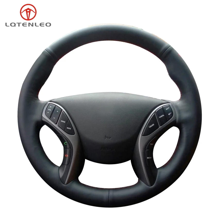 LQTENLEO черного цвета из искусственной кожи чехол рулевого колеса автомобиля для