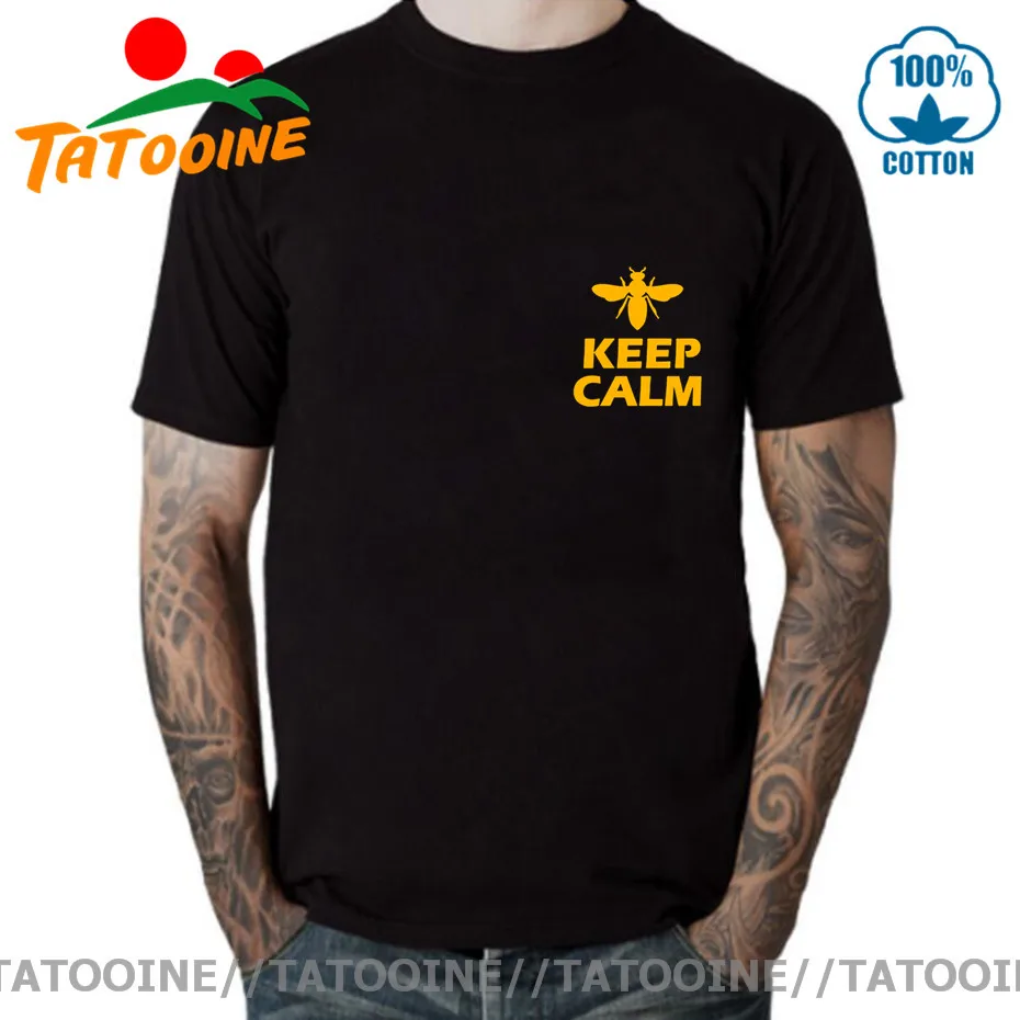 Tatooine оригинальный дизайн футболка с надписью KEEP CALM AND LOVE BEES забавные мужские