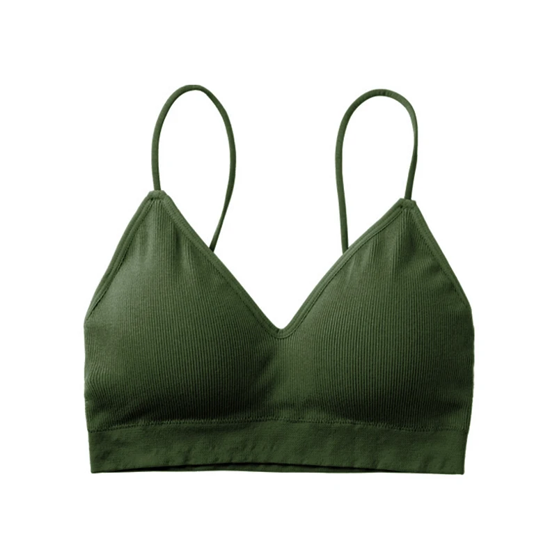 GREEN (Normal style) Бюстгальтер, топ-труба, укороченные женские топы без бретелек, женское нижнее белье, сексуальное однотонное хлопковое женское нижнее белье, бесшовный бюстгальтер без косточек 302 - Цвет: GREEN (Normal style)
