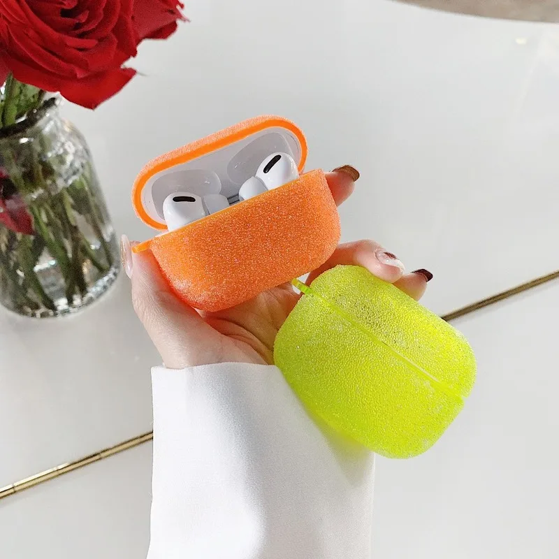 

Glitter Fluorescent Earphone Case for Apple Airpods Pro Case Bling Crystal Handmade Case for Airpods 3 Generation Soft TPU Cover