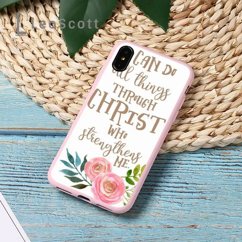 

Bible Flower color fashion Phone Case Candy Color for iPhone 11 12 mini pro XS MAX 8 7 6 6S Plus X 5S SE 2020 XR