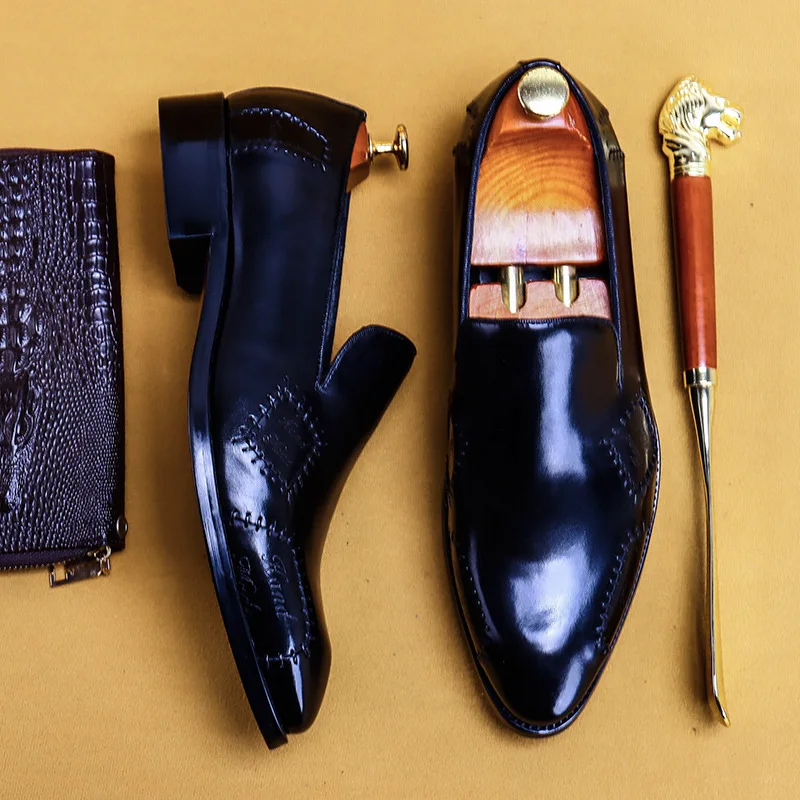 Мужские кожаные туфли с натуральным лицевым покрытием модельные Goodyear Оксфорды