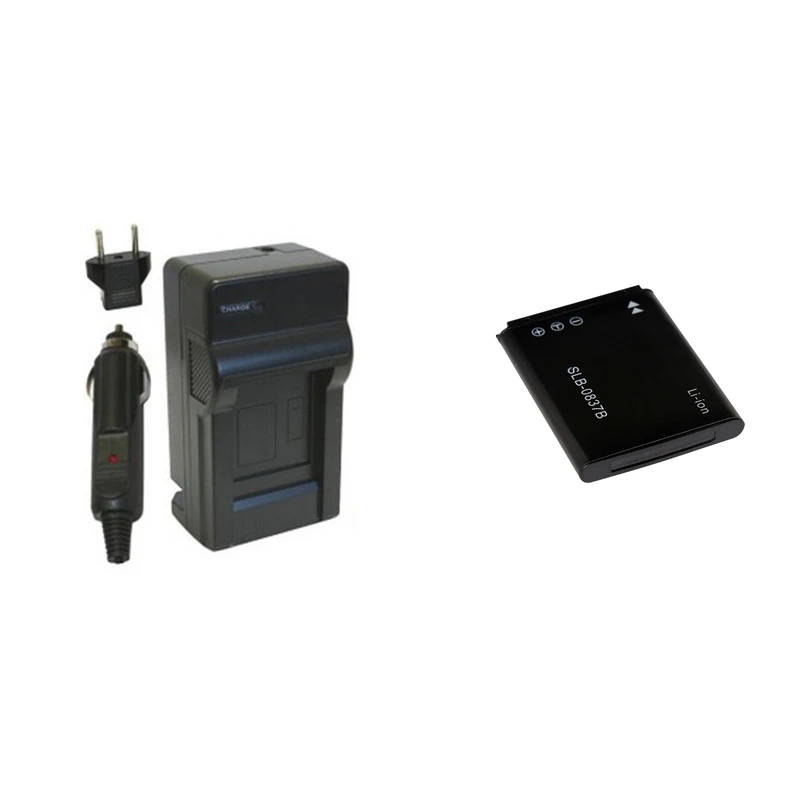Белый SLB-0837B SLB0837B SLB-0837(B) 0837B Батарея+ Зарядное устройство для samsung Digimax NV8 NV10 NV15 NV20 L70 L83T L85T L201 L301 SL201 - Цвет: Белый