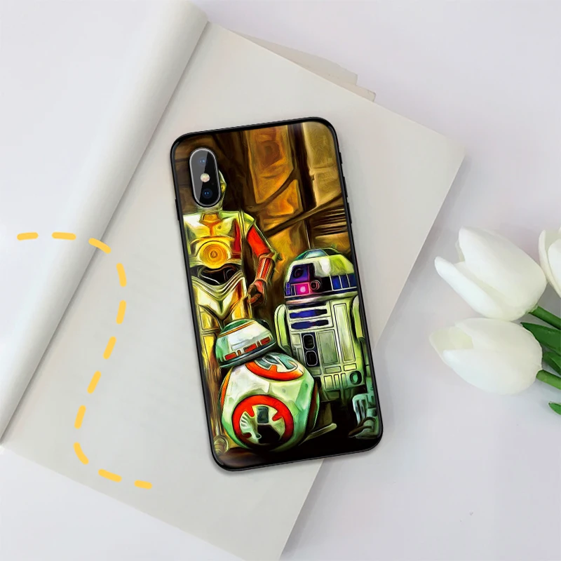 С мультипликационным принтом Звезда BB8 для samsung NOTE 8 9 M10 M20 M30 S7 край S8 S9 S10 плюс ТПУ