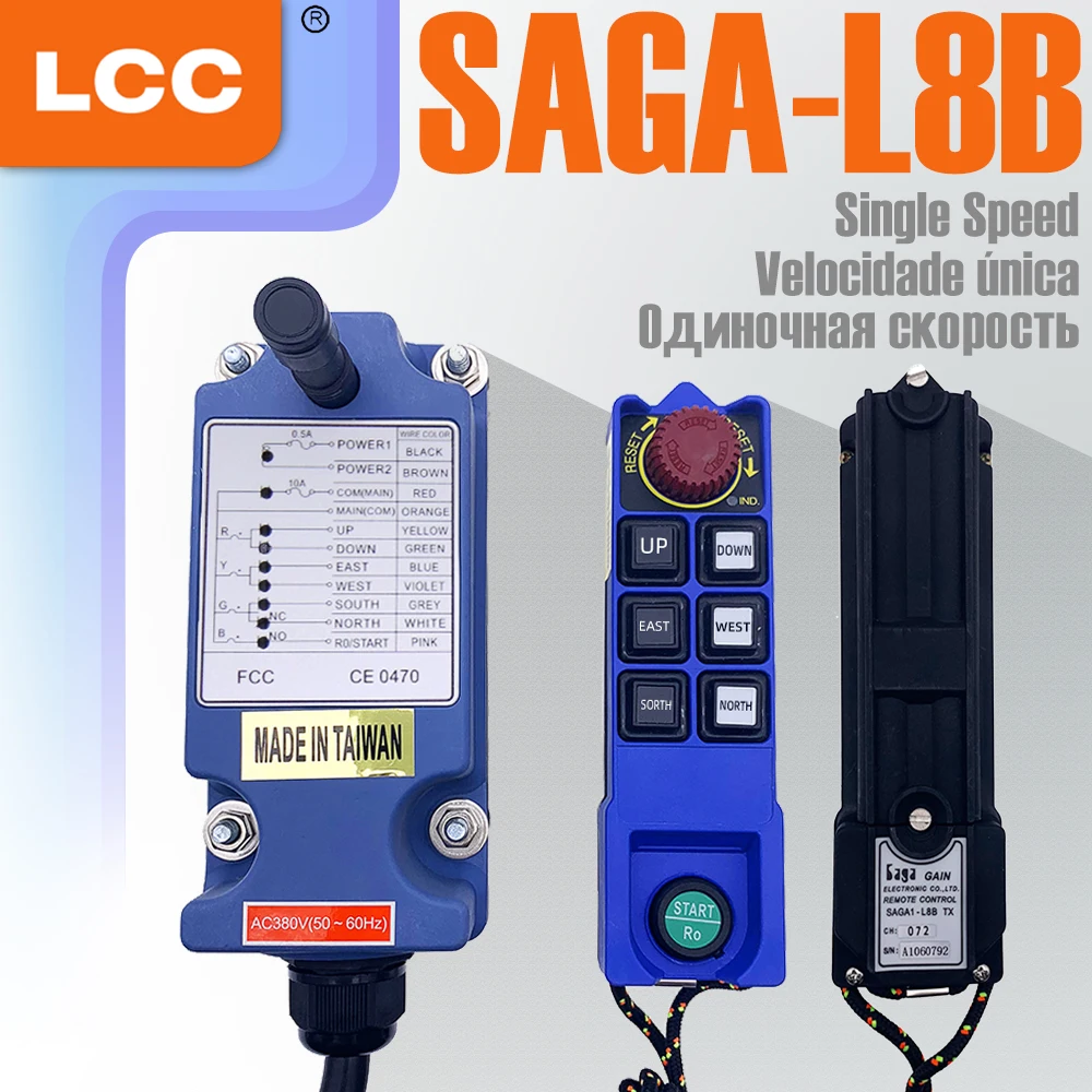

LCC Сага L8b Профессиональный 10-канальный дистанционный вилочный погрузчик IP65 водонепроницаемый переключатель кран дистанционное управлени...