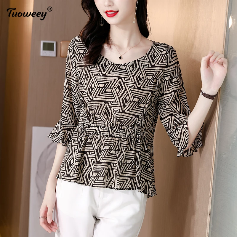 

2021 Fashion Women Blouse Shirt half Sleeve Plus Size 4XL Women Tops Chiffon Blouse Women Shirt Blusas Feminine Blouses