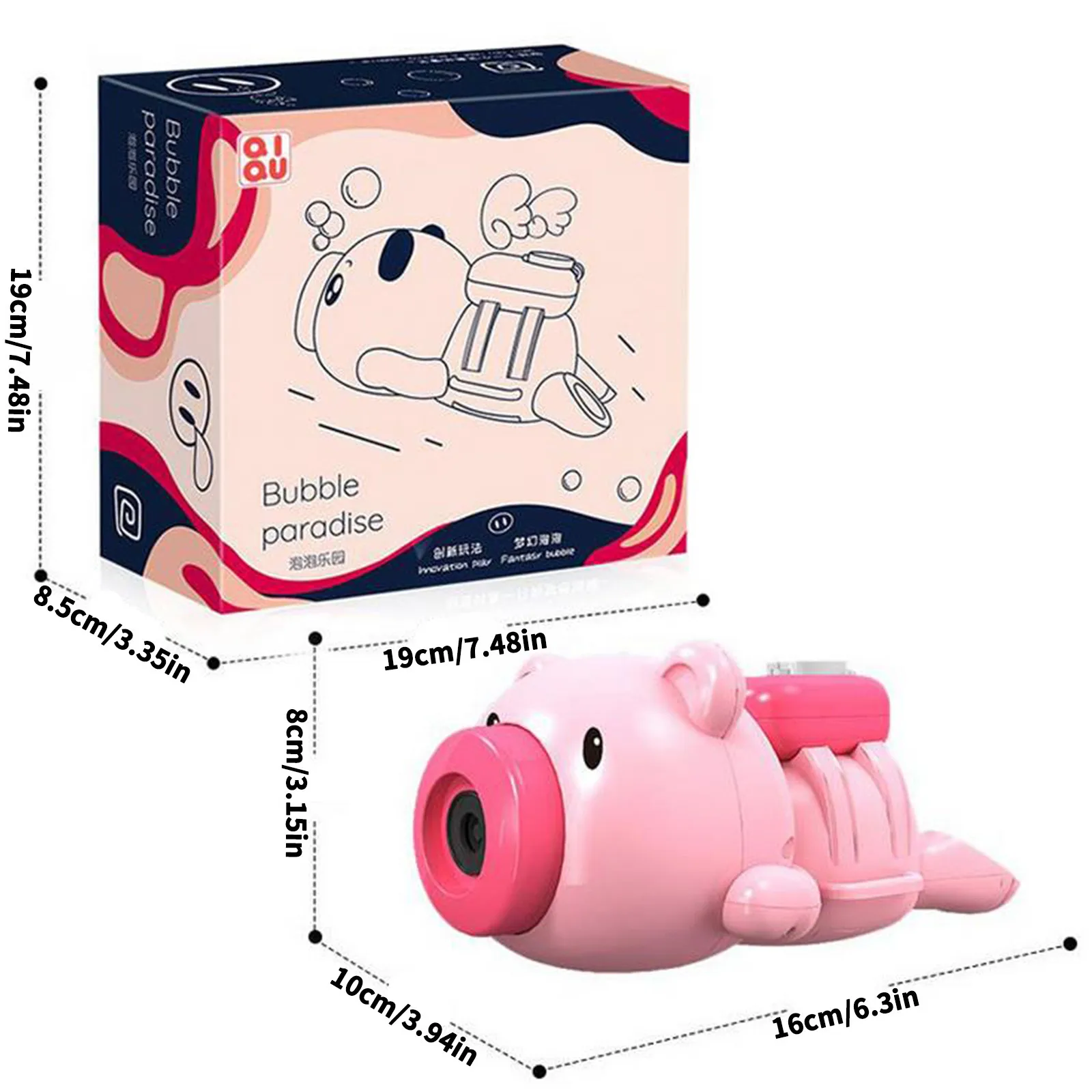 

Little Pig Bubble Machine Hand With Blowing Bubble Children's Electric Toy 30ml