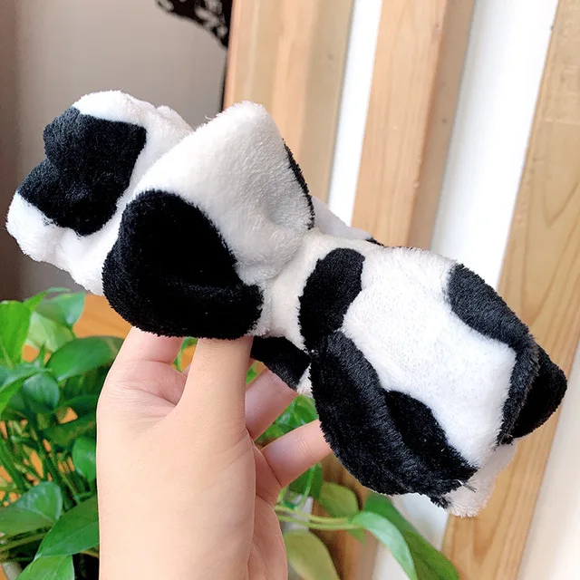 cow color Новинка, мягкие бантики из кораллового флиса с надписью «OMG» для женщин и девочек, милые повязки для волос, повязки для волос, головные уборы, аксессуары для волос - Цвет: cow color