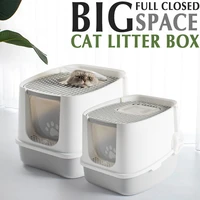 big pet cat litter box closed catlitter catlitterbox deodorant toilet with shovel capacity large tray kitten wc sandbox for cats