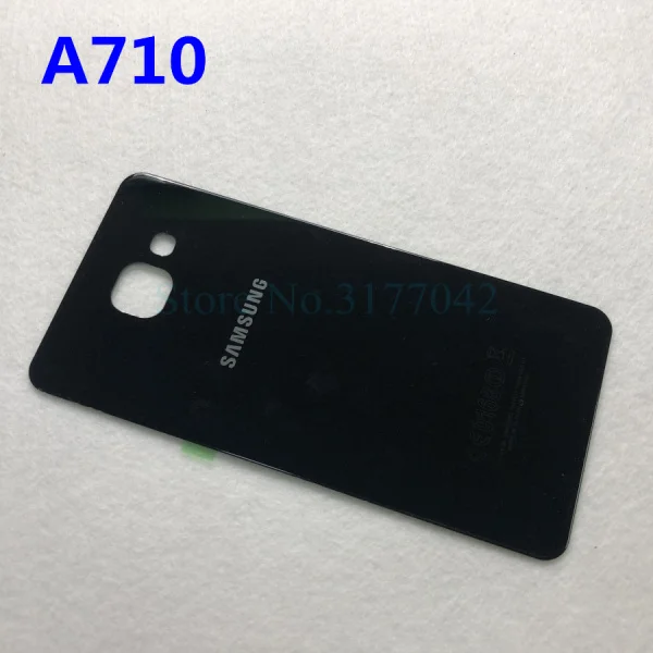 A710 black Samsung задняя Батарея чехол для samsung Galaxy A3 A5 A7 A310 A310F A510 A510F A710 A710F сзади Стекло чехол - Цвет: A710 black