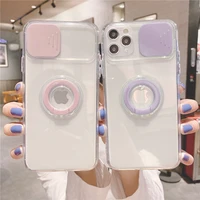 slide camera protection case for iphone 13 11 12pro max xr xs max x 8 7 plus se 2020 11pro shockproof ring holder soft back case