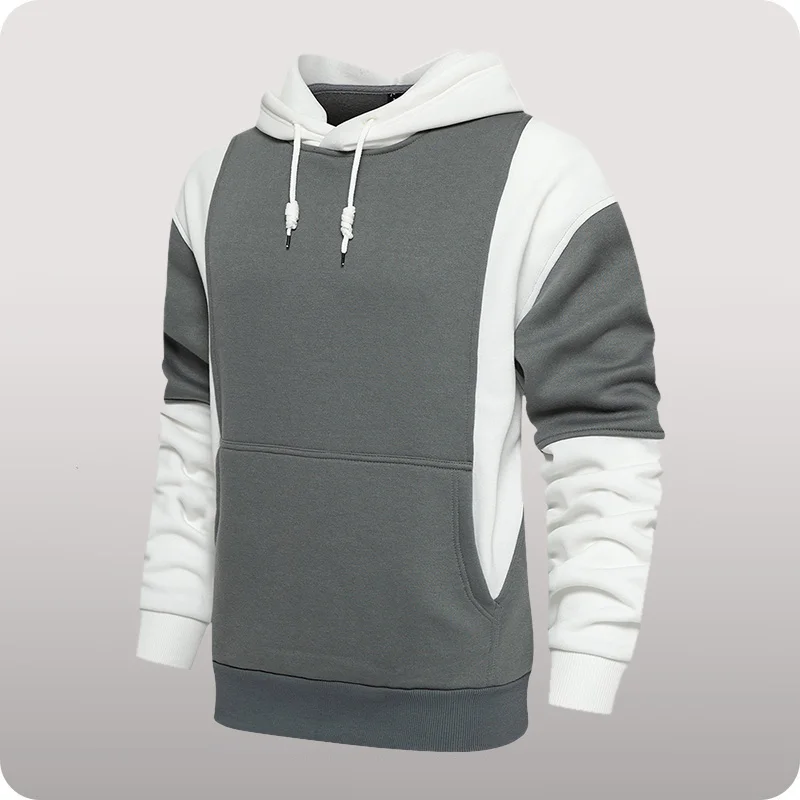 

Men Hip Hop Hoodies Spring Autumn Fleece Sweatshirt Men's Tops Loose Solid Color Long Sleeve Hoodie Men Sweatshirt High Street