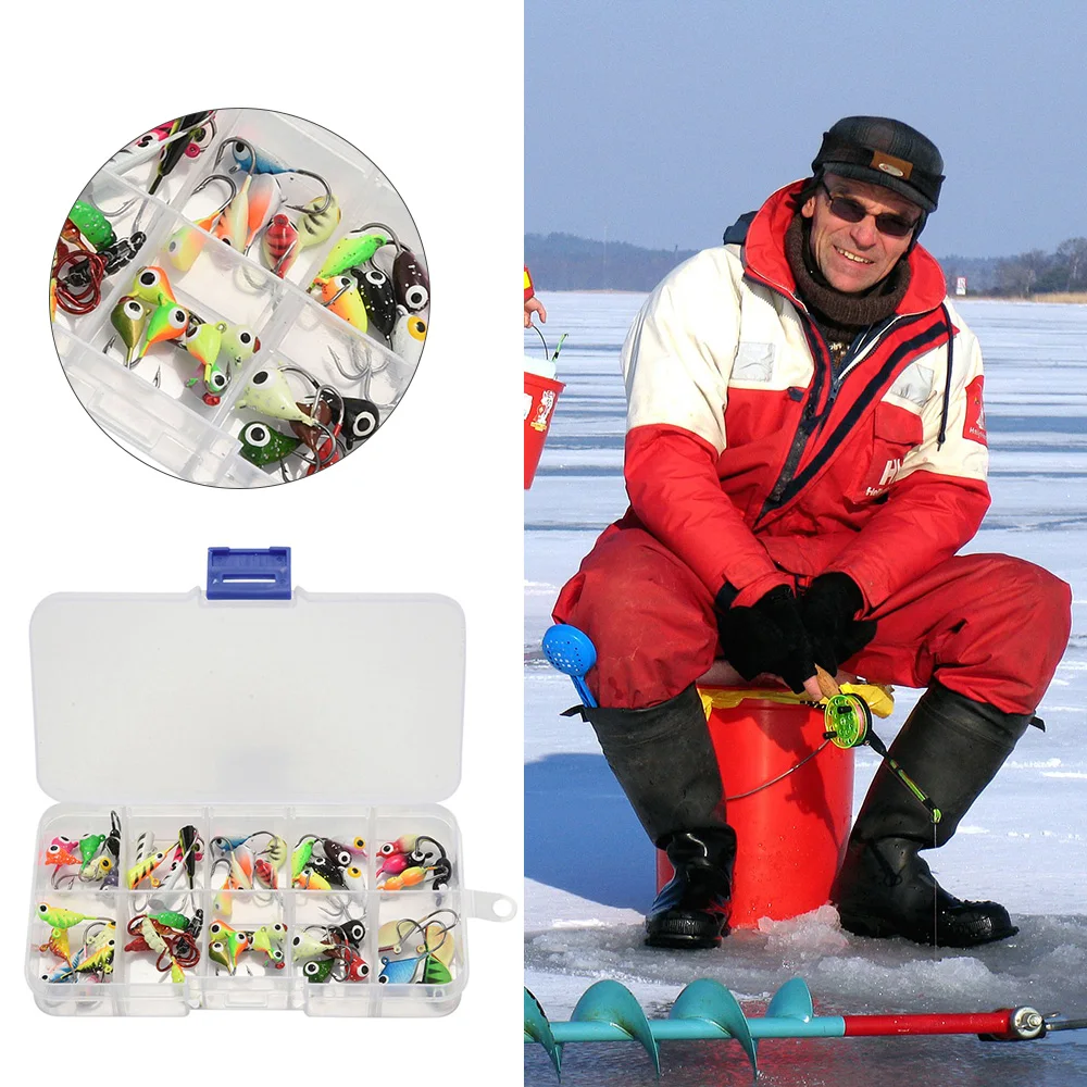 

Winter Ice Fishing Lure Hard Bait Pesca Tackle Swimbait With Jig head hook Isca Artificial Bait Crankbait Sharp Fishing Hook