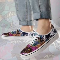 2021 chinese style low sneakers men graffiti shoes casual anime print unisex skateboard shoes men designer canvas shoes for men