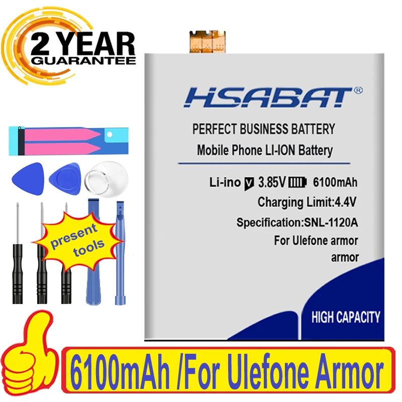 Топ бренд 100% новый аккумулятор 6100 мАч для Ulefone armor батареи + Бесплатный