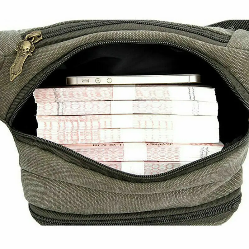 Поясная сумка на молнии для мужчин забавная Спортивная уличная холщовая сумочка