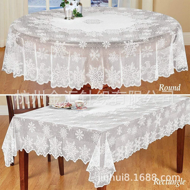 2019 Direct White Milk Customizable Tablecloth European and American Classical Snowflake Simple | Дом и сад