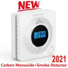 Цифровой детектор газа и дыма, СВЕТОДИОДНАЯ Сигнализация 2 в 1, детектор монооксида углерода, датчик с голосовым оповещением, защита для домашней безопасности, высокая чувствительность