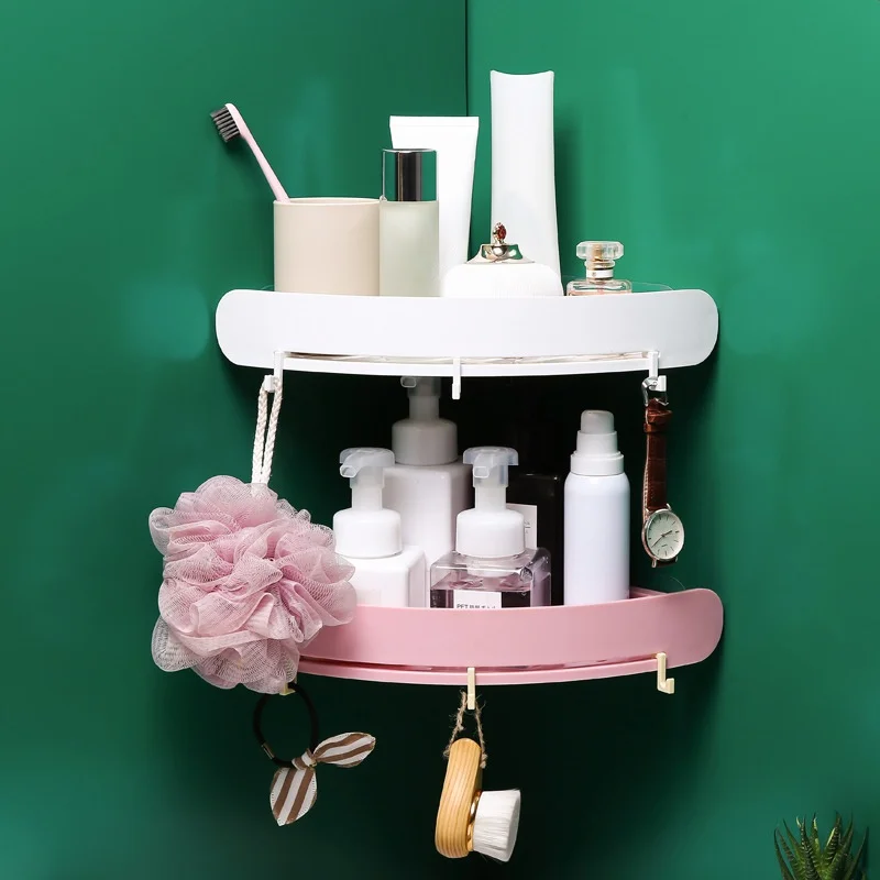 

Треугольная полка для ванной комнаты, органайзер для хранения полотенец в туалете, пластиковая угловая полка, настенный держатель для душа,...