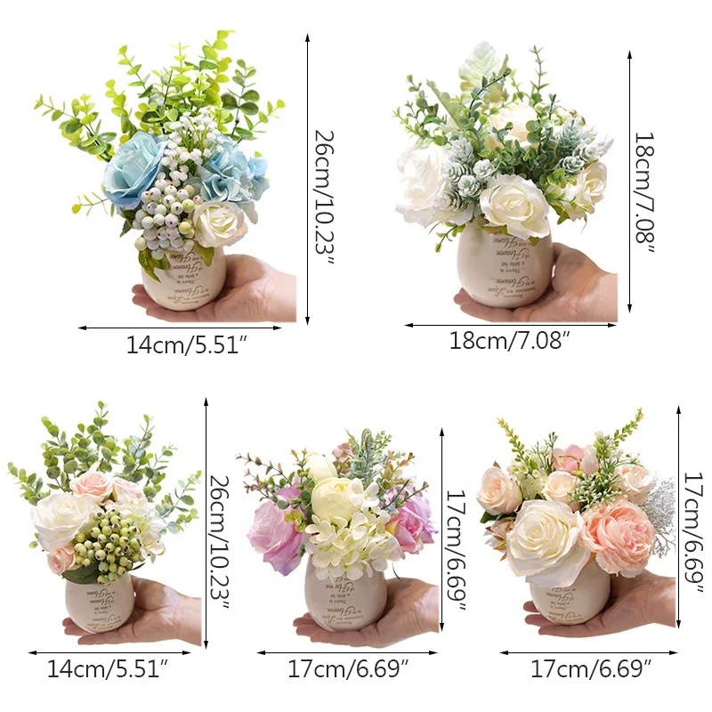 

Nordic Silk Flower Living Room Ceramic Vase Decoration Fake Flower Nordic Ins Style Artificial Flower Dining Table Decoration