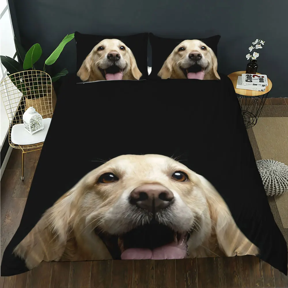 

Animal Dog Pattern Printed Duvet Cover Set With Pillowcase Bedding Set ensemble de literie Full Queen King Size