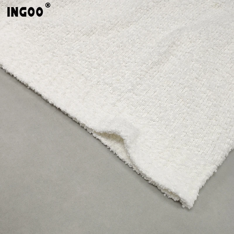 

INGOO Autumn Flare Sleeve Fur Set Women Faux Fur Crop Top Slim Short Suit V Neck Tops Sexy Party Winter Shorts Two Pieces Sets