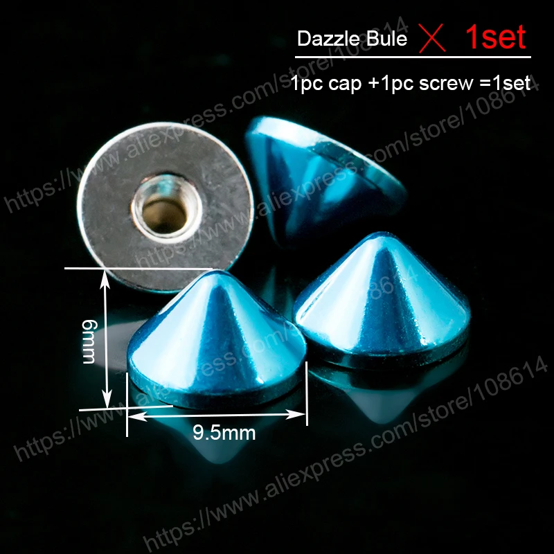 6mm Dazzle Bule Конусообразные шипы шпильки для ног, обернутые в мешки с шпилькой для пояс с запахом, сумка, шляпа, обувь, кожаные чокер аксессуары своими руками - Цвет: 6mm Dazzle Bule