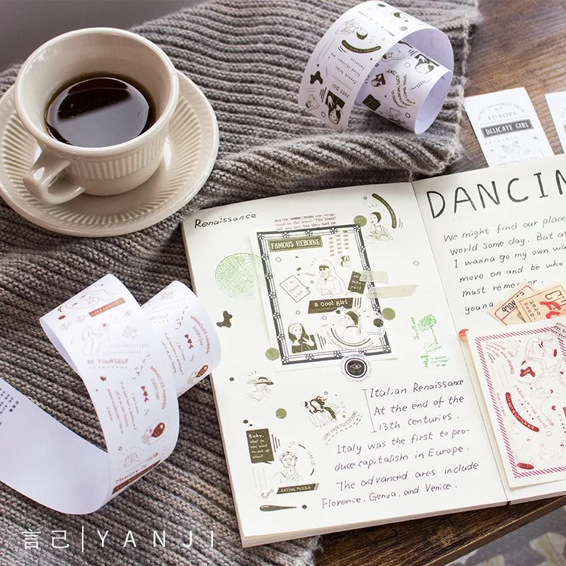 Минималистичная серия простые линии Васи Маскировочная лента стикер s