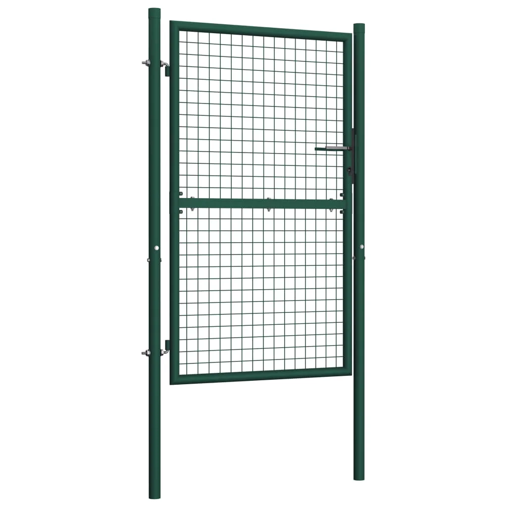 Puerta de valla de acero, 39,4 "x 78,7", Verde-1