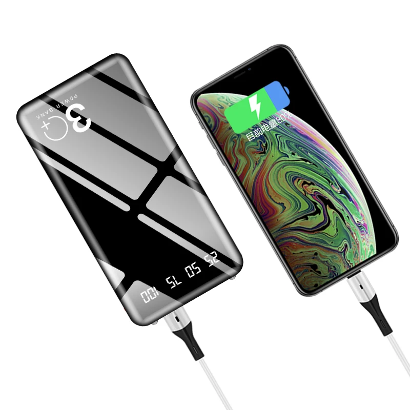 Портативное зарядное устройство 30000 мАч внешний аккумулятор USB LED для Xiaomi iphone 7 8 X 11