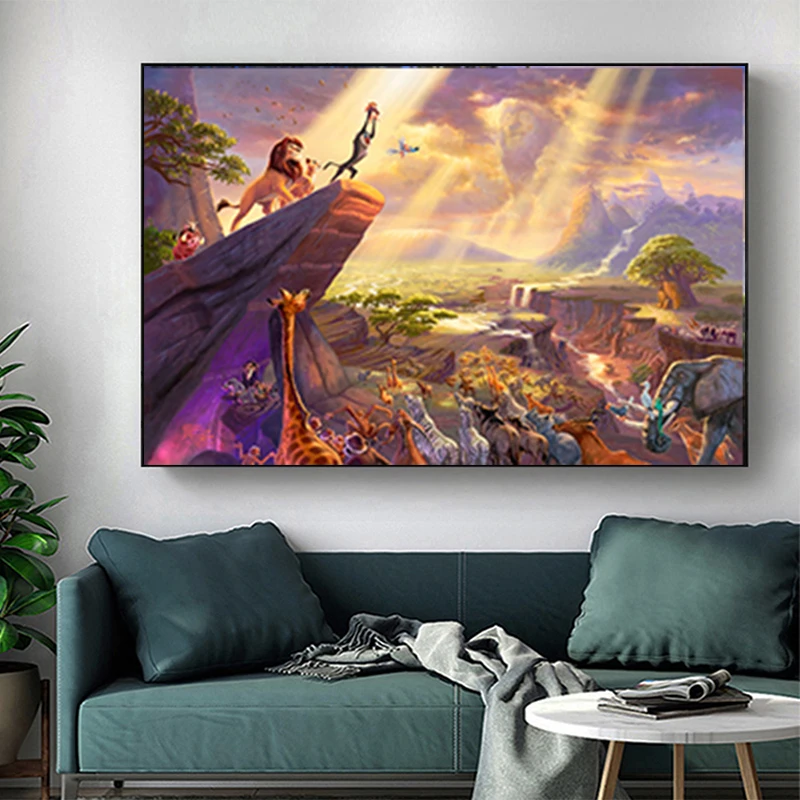

Disney's Lion King Snow White Poster and Print Classic Animat Film Oil Canvas Painting Wall Art Picture for Kids Room Home Decor