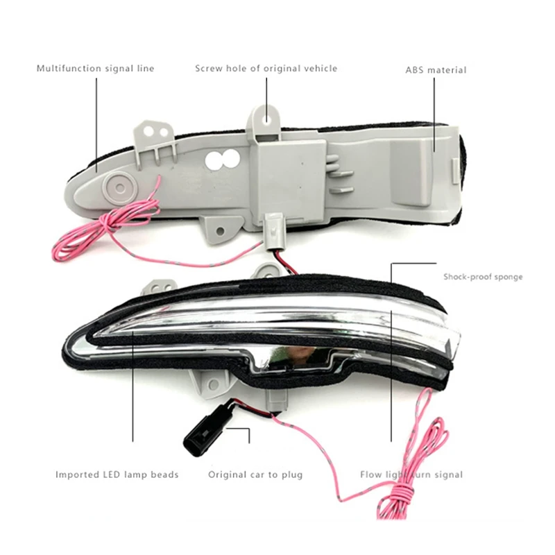 

LED Turn Signal Light For-Toyota Crown Rear Bumper Dynamic Brake Warning Light 2Pcs