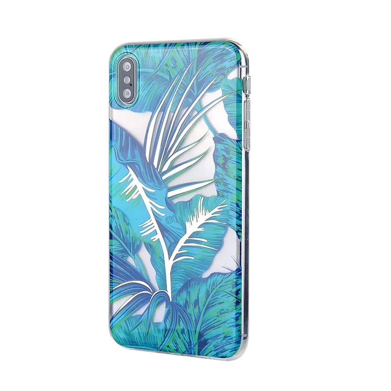 

Bronzing banana leaf silicone phone case for iPhone11 12Pro Max mini X XR XS XSMax 8 7 6PluS anti-drop protective back cover