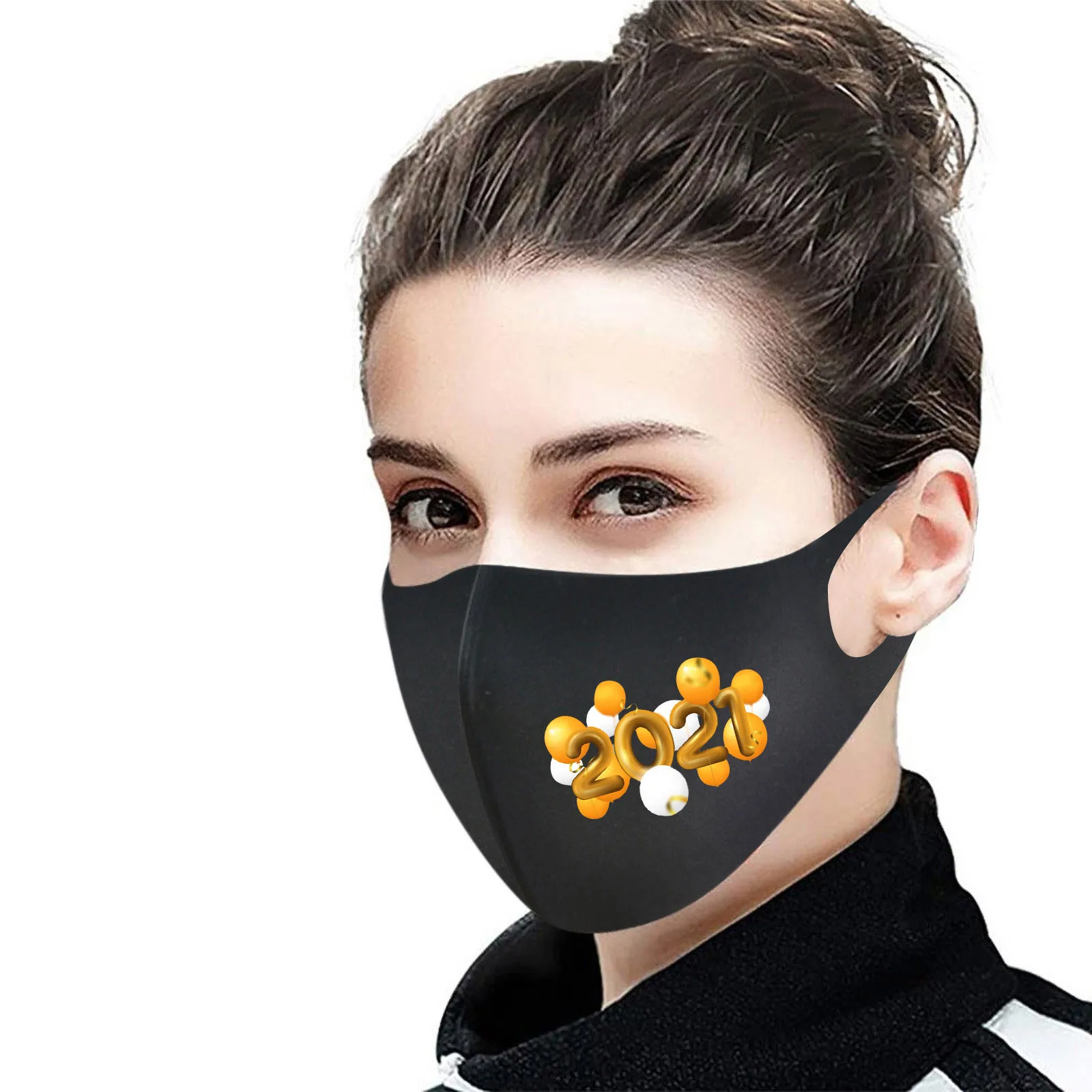 

5pc Adult Reusable Masks Printed Funny Comfortable Face Mask Adjustable Fabric Coldproof Masks Dustproof Mascarillas Mask d5