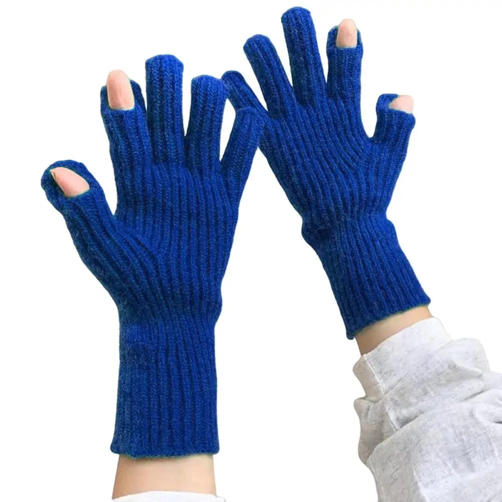 

Трикотажные перчатки без пальцев, однотонные, для мужчин и женщин